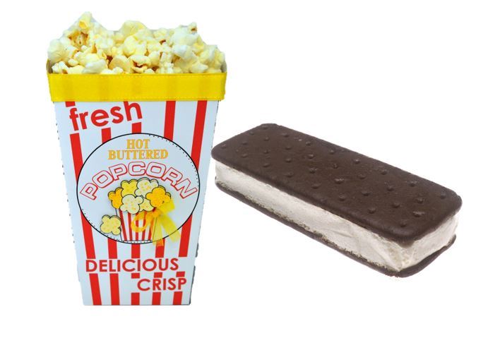 popcorn and ice cream
